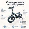 Retiro Express-Bicicleta Infantil 2 en 1 Aro12 Negro Balance Pedales Rueditas