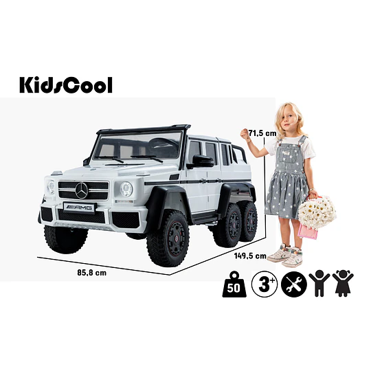 Retiro Express-Auto Bateria G63 Licencia  Mercedes 6x6 Blanco 12v