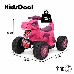 Retiro Express-Cuatrimoto Eléctrica Infantil 12V Dino Rex Rosada 