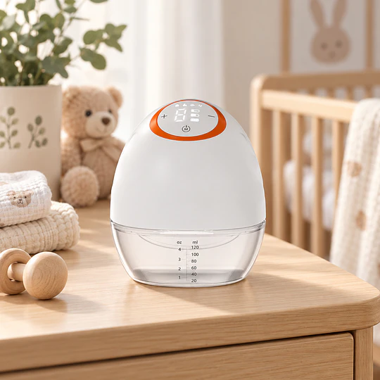 Extractor de Leche Materna Eléctrico Manos Libres con Control Remoto Wearable Kidscool Blanco - Extractor Portátil Silencioso Libre de BPA 