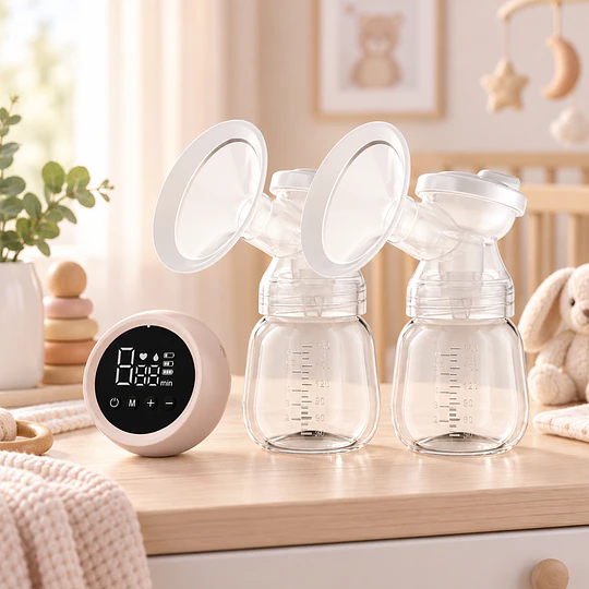 Extractor de Leche Materna Eléctrico Doble Recargable Kidscool Celeste / Rosa - Extractor Doble Silencioso Libre de BPA 