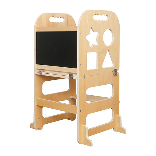 Torre De Aprendizaje Madera Infantil 3 En 1 Mesa Pizarra Kidscool 