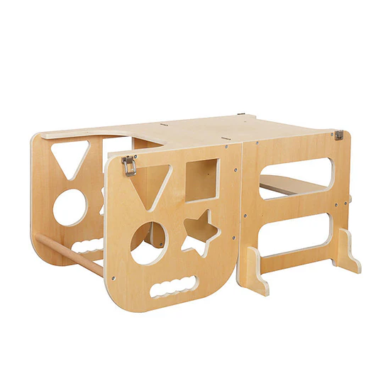 Torre De Aprendizaje Madera Infantil 3 En 1 Mesa Pizarra Kidscool 