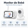 Monitor de Bebé Cámara Video Inalámbrico 2.4G Pantalla 3.5 Pulgadas Kidscool Blanco - Monitor Bebé Nocturno Audio Bidireccional 