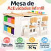 Juego De Mesa De Actividades Infantil Madera Con 2 Sillas Kidscool