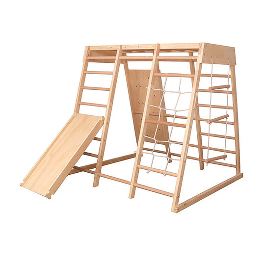 Juego De Escalada Madera Infantil Pikler Con Tobogán Kidscool 