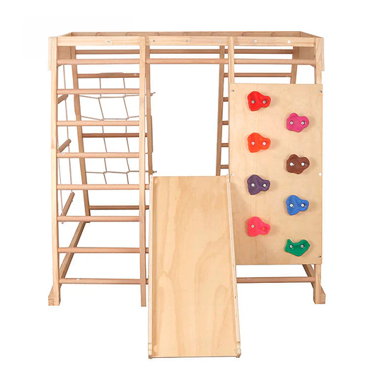 Juego De Escalada Madera Infantil Pikler Con Tobogán Kidscool 
