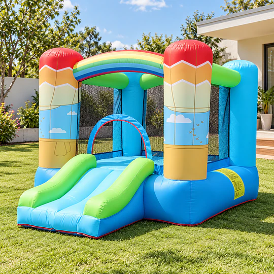 Castillo Inflable Infantil con Tobogán y Soplador Kidscool