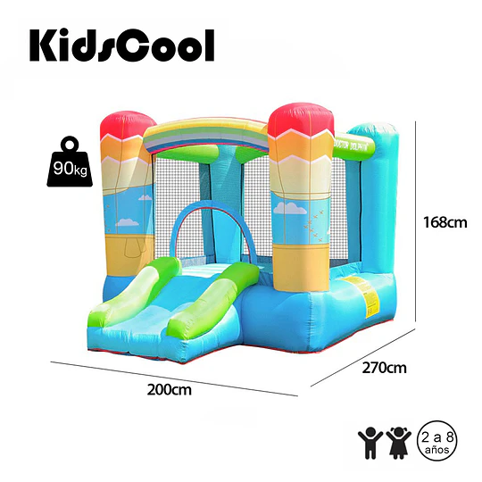 Castillo Inflable Infantil con Tobogán y Soplador Kidscool