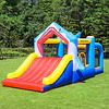 Castillo Inflable Infantil Grande Tiburón Kidscool con 3 Zonas de Juego, Tobogán y Soplador 450W