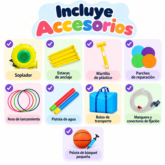 Juego Inflable Acuático Doble Tobogán Kidscool Con Escalador y Piscina
