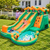 Juego Inflable Acuático Doble Tobogán Kidscool Con Escalador y Piscina