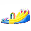  Juego Inflable Acuático Unicornio Arcoíris Kidscool Con Doble Tobogán y Piscina