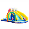  Juego Inflable Acuático Unicornio Arcoíris Kidscool Con Doble Tobogán y Piscina