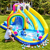  Juego Inflable Acuático Unicornio Arcoíris Kidscool Con Doble Tobogán y Piscina