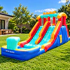  Juego Inflable Acuático Doble Tobogán Kidscool Con Escalador y Piscina 5.5m