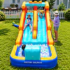  Juego Inflable Acuático Doble Tobogán Kidscool Con Escalador y Piscina 5.5m