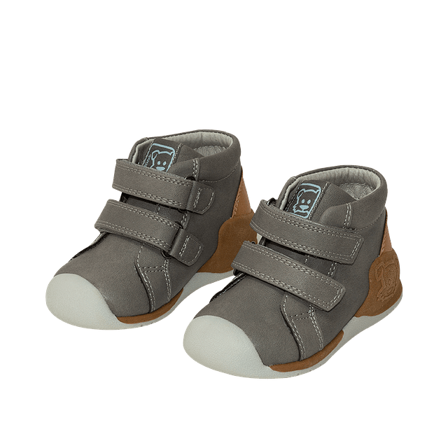 Zapato Bebé Niño Gris Velcro Pillin