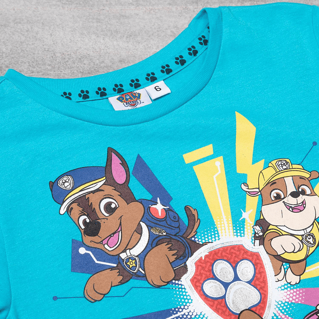 Polera Paw Patrol Manga Corta Niño Algodón