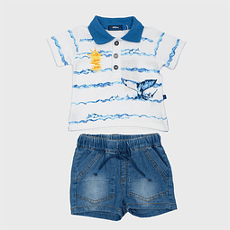 Conjunto Bebé Niño Polera + Short Pillin