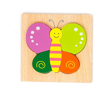 Puzzle Mariposa Relieve Madera 15x15cm