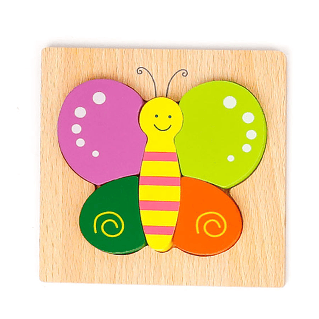 Puzzle Mariposa Relieve Madera 15x15cm