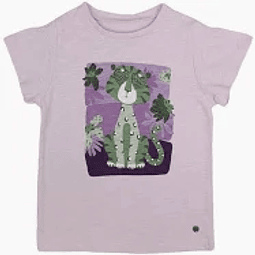 Polera Niña Recogido Lila Manga Corta Ficcus