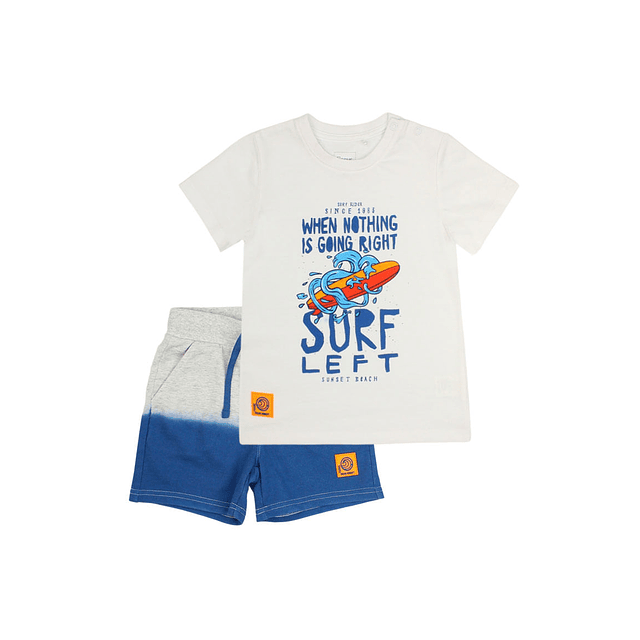 Conjunto Polera + Short Surf Niño Blanco Ficcus