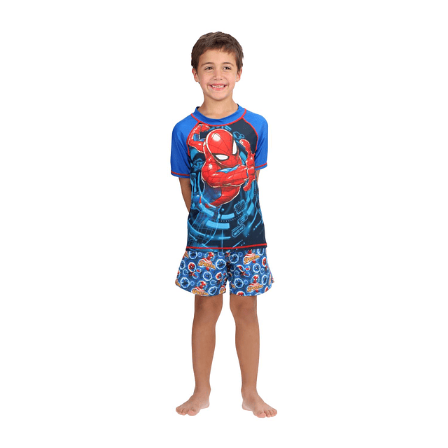 Polera de Baño Spiderman Niño (2-4-6-8)