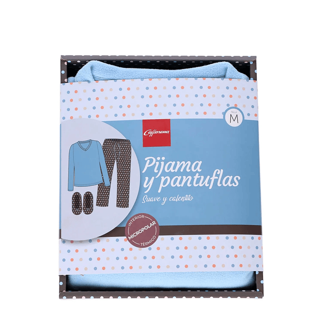 Pijama Micropolar y Pantuflas Mujer Caffarena
