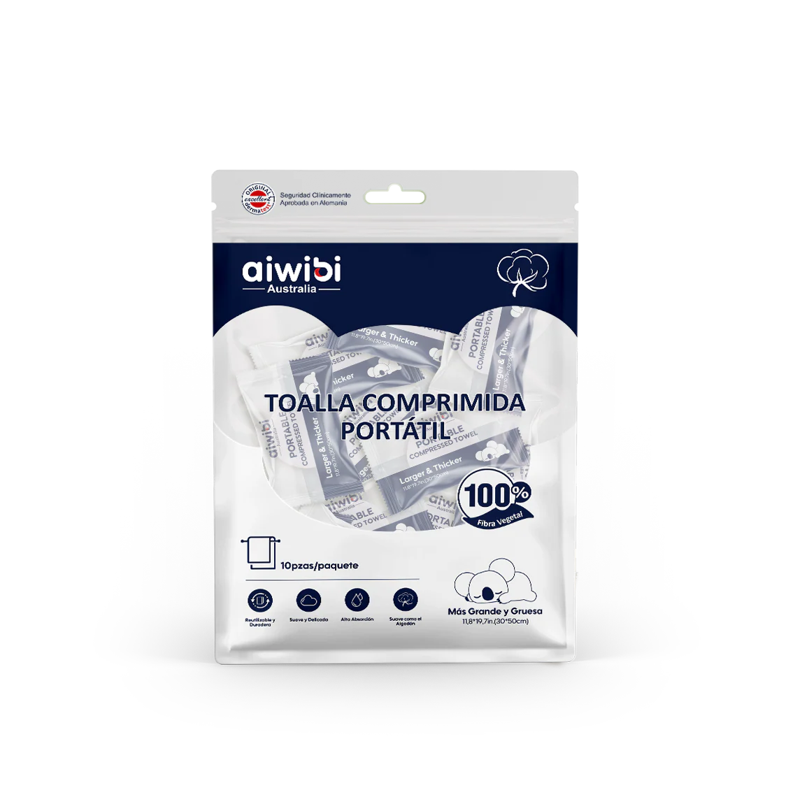 Toalla Comprimida Portátil - 10 Pzas/Paquete