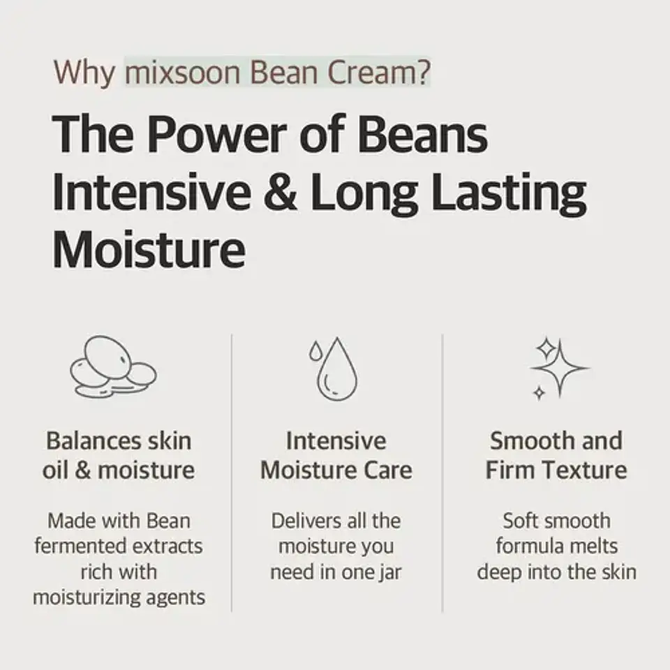 Mixsoon Bean Cream Crema Facial 50ml 2