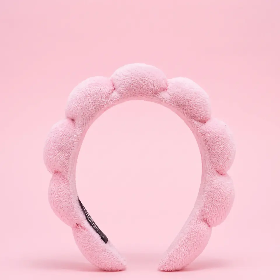 Cintillo Spa de Toalla Rosa para Skincare y Maquillaje 1