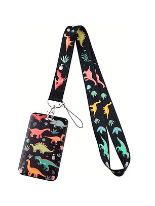 Portacredencial + Lanyard Dinosaurios Animales