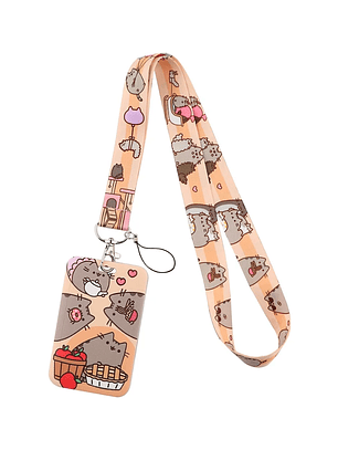 Portacredencial + Lanyard Pusheen Gatito Kawaii