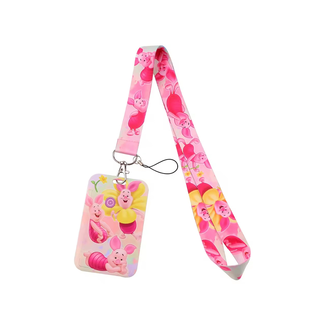 Portacredencial + Lanyard Piglet Personaje Winnie The Pooh  1