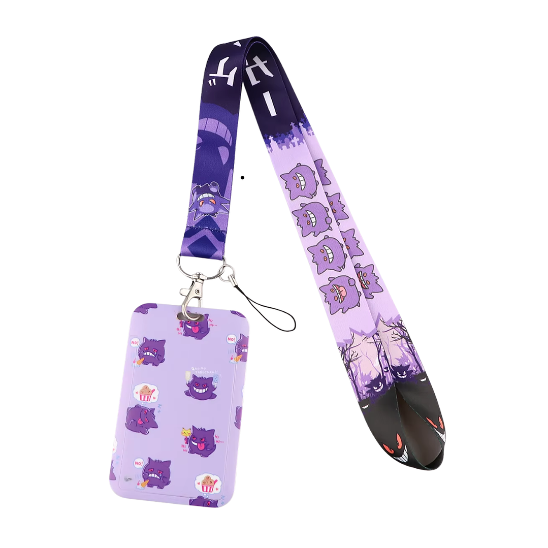 Portacredencial + Lanyard Pokemon Personaje Gengar Anime 2