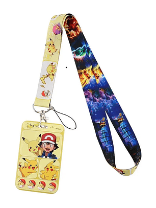 Portacredencial + Lanyard Pokemon Personaje Pikachu Anime