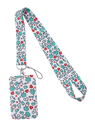 Portacredencial + Lanyard Salud Enfermería Medicina Dental