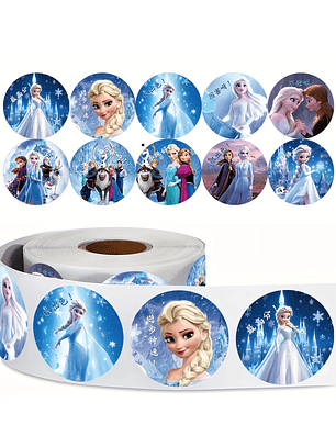 Rollo De 500 Stickers Pegatinas Diseño Frozen