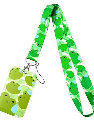Portacredencial + Lanyard Ranas Sapitos Animales