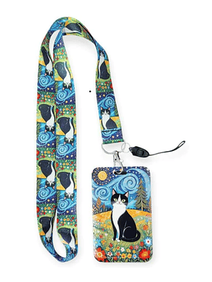 Portacredencial + Lanyard Gatitos Colorido Animales Kawaii