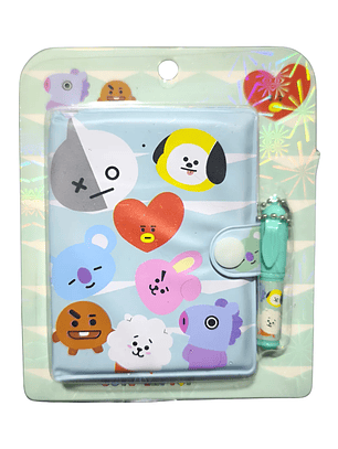 Mini Libreta + Lápiz Diseño BTS BT21 Kpop