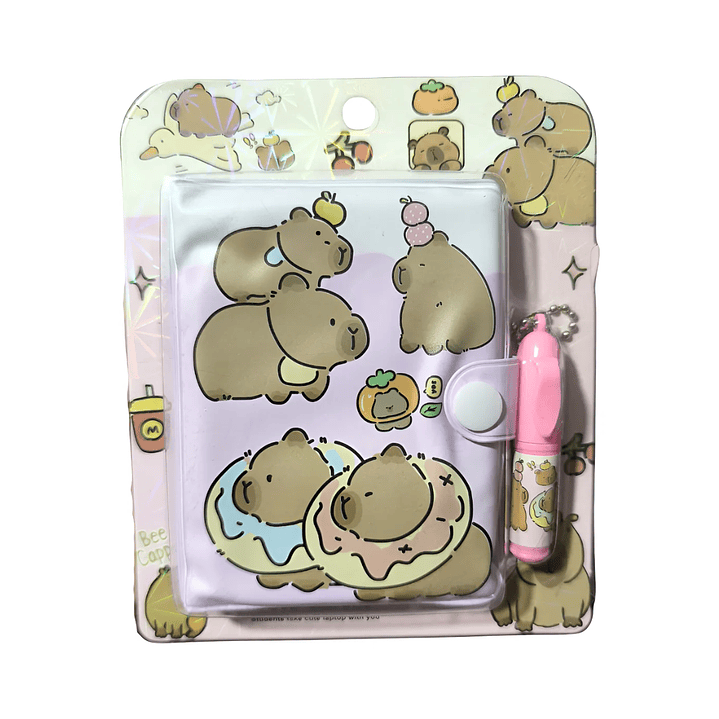 Mini Libreta + Lápiz Diseño Capybara Kawaii 1