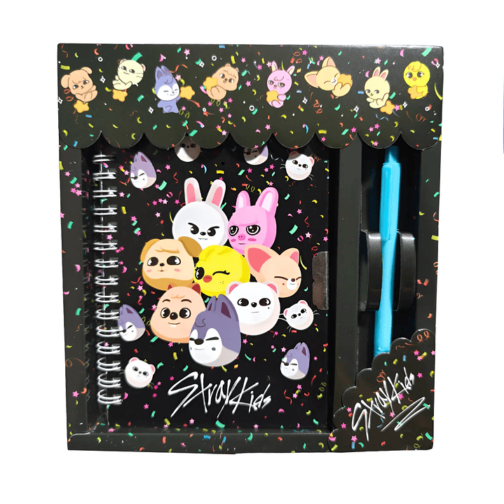Agenda Diario De Vida + Lápiz Diseño Stray Kids SKZOO Kpop  1