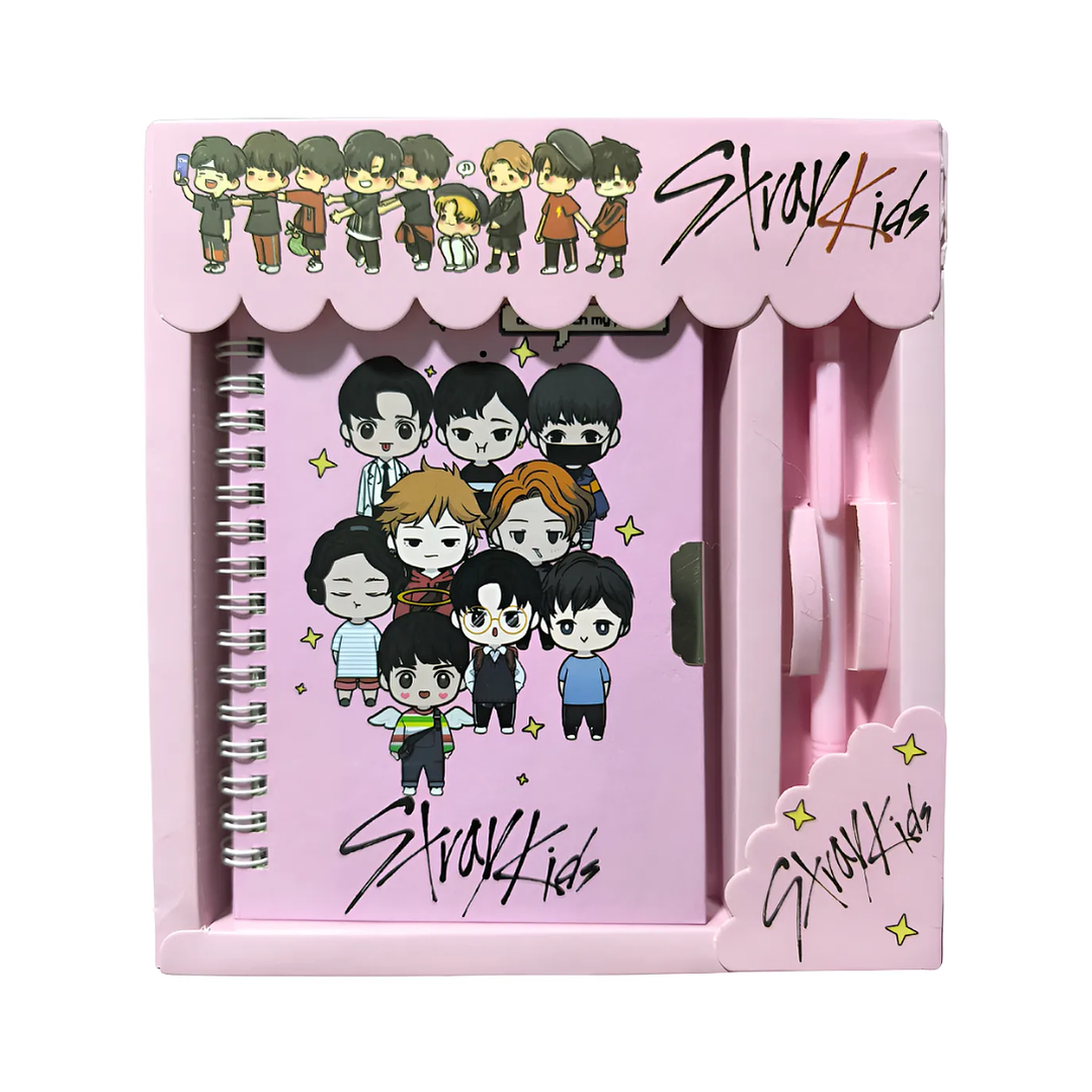 Agenda Diario De Vida + Lápiz Diseño Stray Kids SKZOO Kpop  2