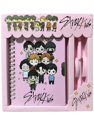 Agenda Diario De Vida + Lápiz Diseño Stray Kids SKZOO Kpop 