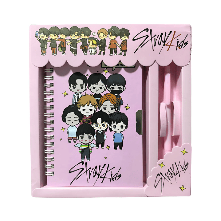 Agenda Diario De Vida + Lápiz Diseño Stray Kids SKZOO Kpop  2