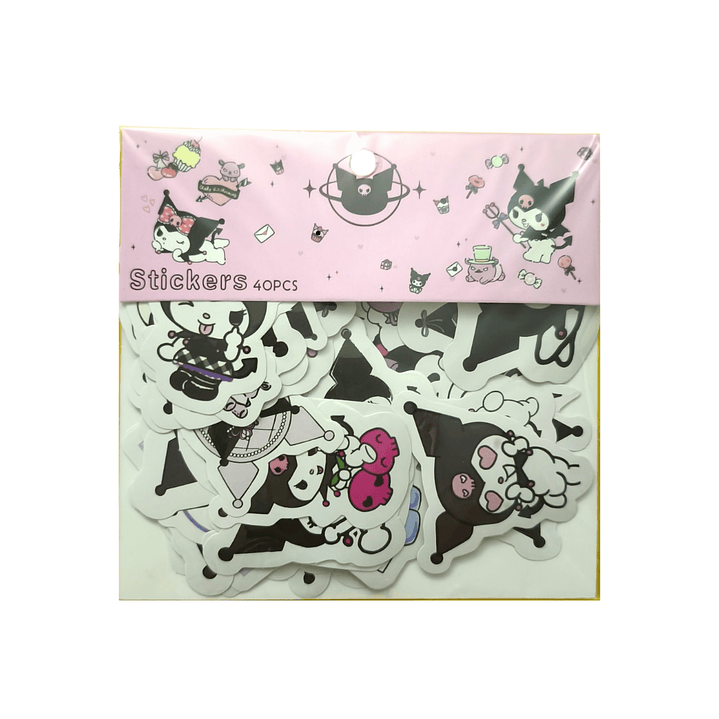 Set 40 Stickers Diseño Kuromi Kawaii 1