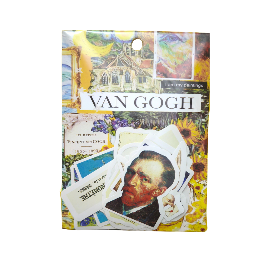 Set 40 Stickers Diseño Vincent Vang Gogh Arte 1